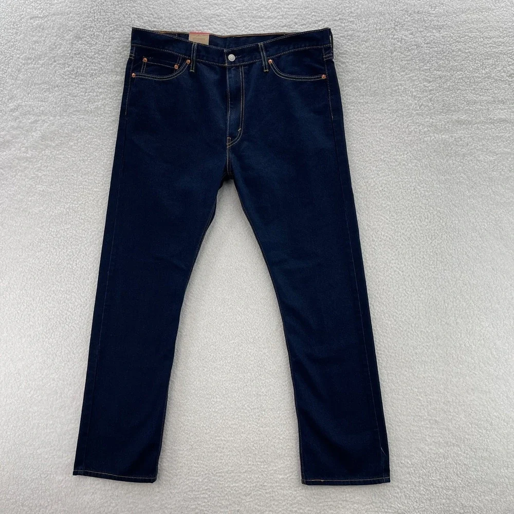 Levis 513 Jeans Mens 38x32 Blue Slim Straight Jeans Indigo Denim Preppy Grunge